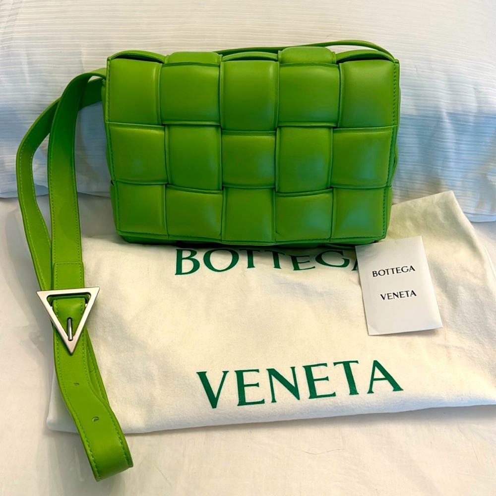 Bottega Veneta Padded Cassette bag in Acid Green leather